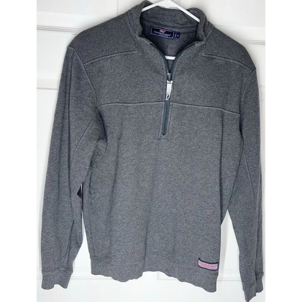 Vineyard Vines Shep & Ian 1/4 Zip Pullover Gray Fleece Sweater Men’s Size Small